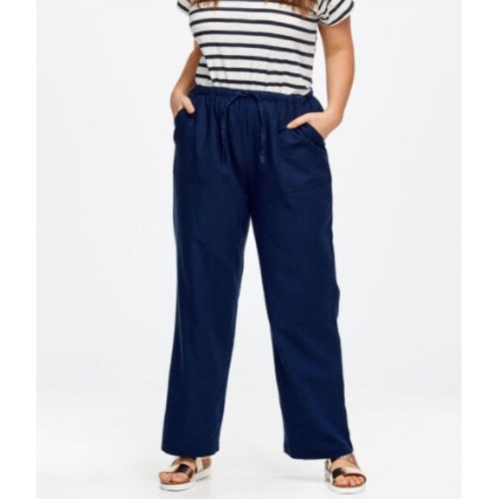 Plus Size Drawstring Wide Leg Pants